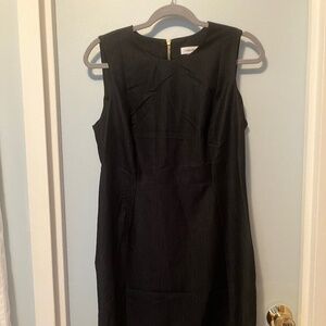 Calvin Klein Sleeveless Midi Dark Blue Dress - Size 10
